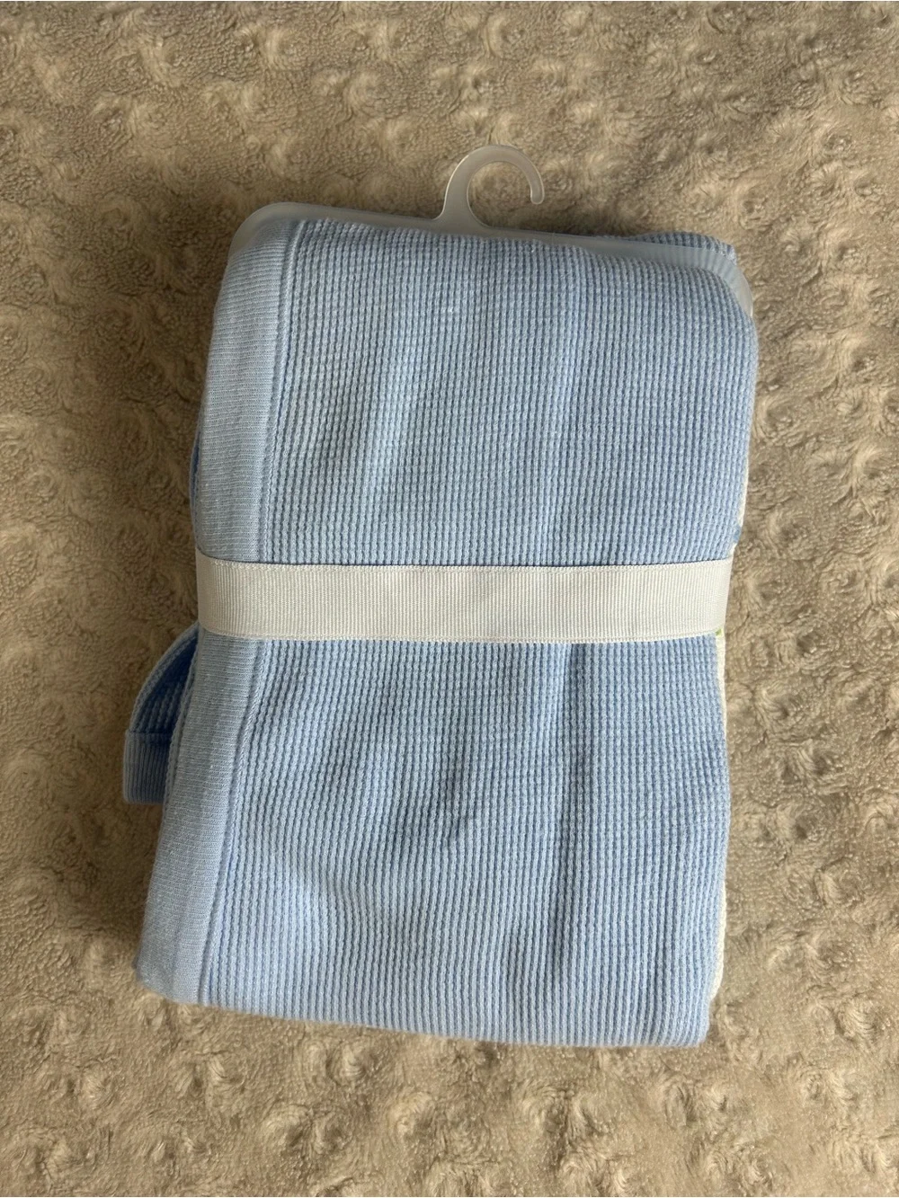 Garanimals Thermal Baby Blanket Set Waffle Weave Blue White Polka Dots Green